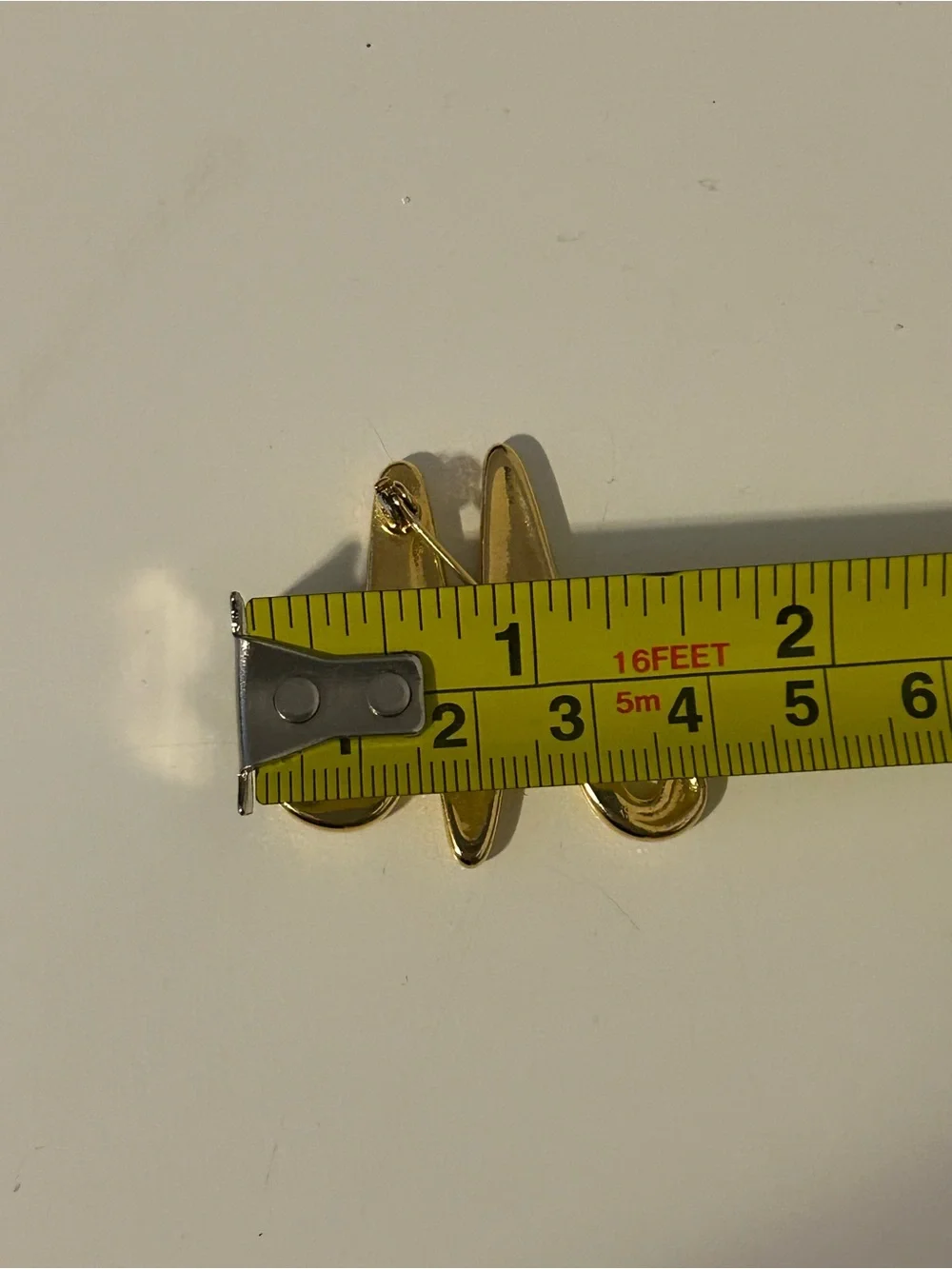 Initial Brooch Rhinestone: Gold Tone Cursive Letter M or W Brooch Pin Bag Pin